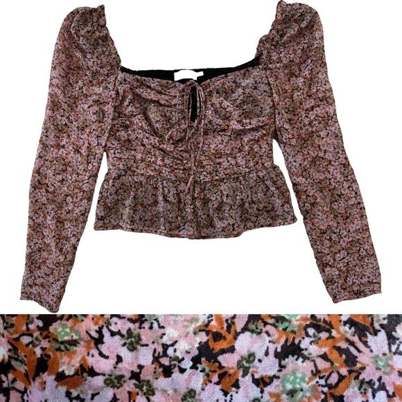 ASTR Floral Crop Top - Size M - Picture 1 of 12